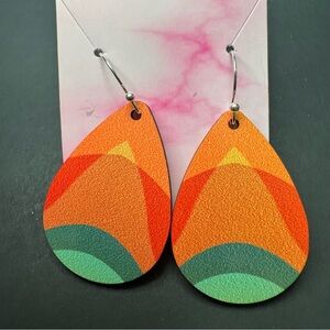 Hand Crafted Reversible Wood Earrings on Silver Plated Hooks